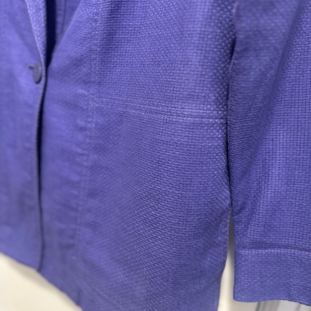 VTG 80s Christian Dior women's Sz:10 purple cotton woven Lightweight blazer - Picture 6 of 11